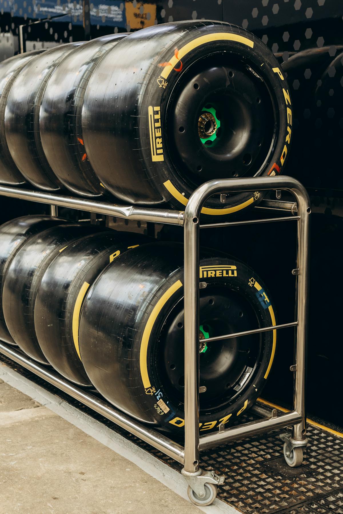 Tyre sidewall markings showing the tyre size and load and speed rating